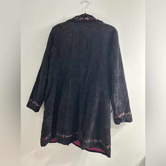 Vintage Mirasol embroidered coat jacket black velvet READ - Picture 4 of 10